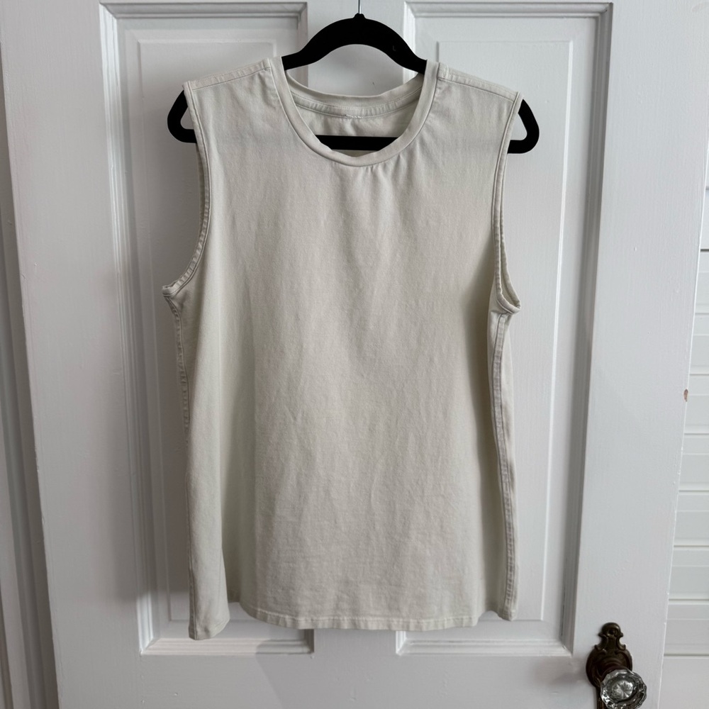 Lululemon Organic Cotton Crewneck Tank Top in Bone Size XS